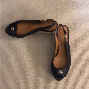 Coach Navy Wedges size 7